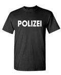Polizei Lettering — Black T-Shirt — front