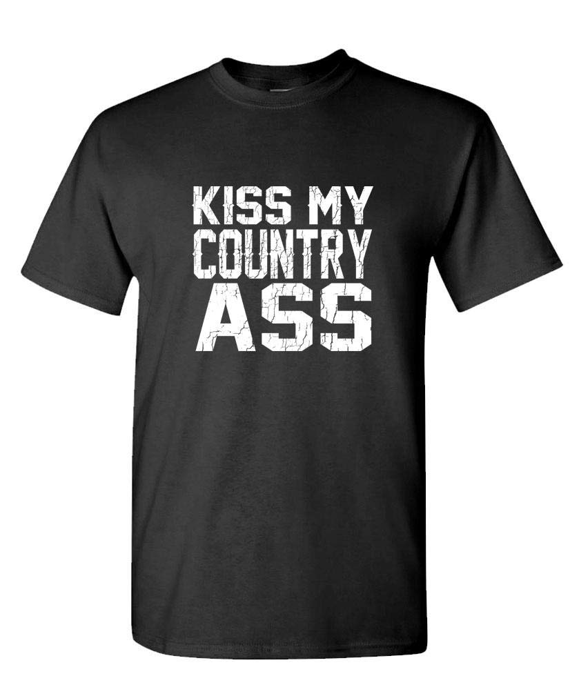 Kiss My Country Ass — Black T-Shirt — front