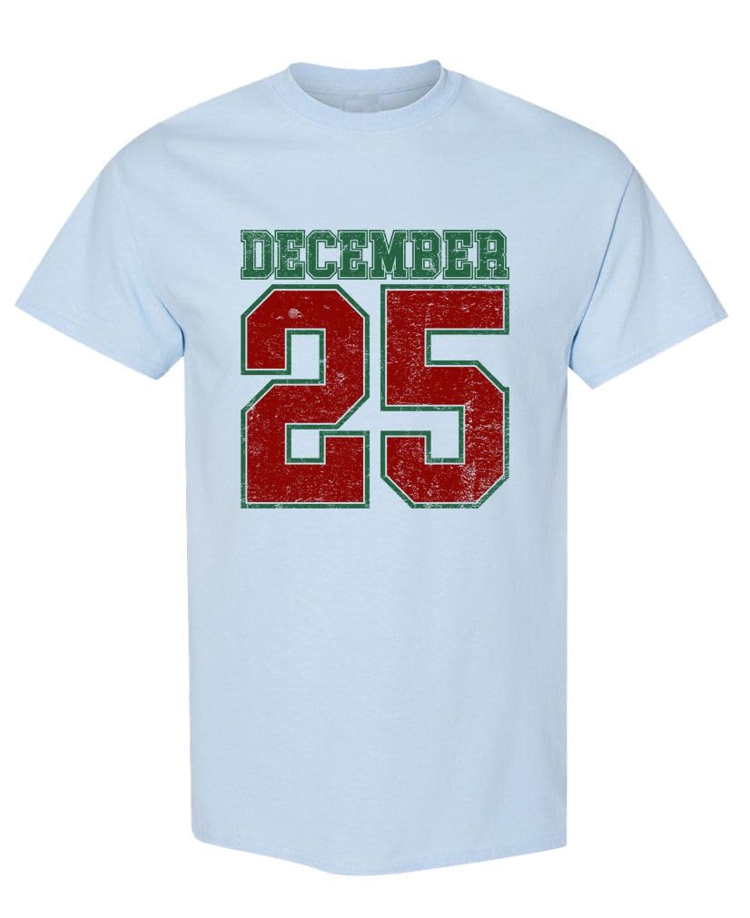 December 25 Red Jersey — Light Blue T-Shirt — front