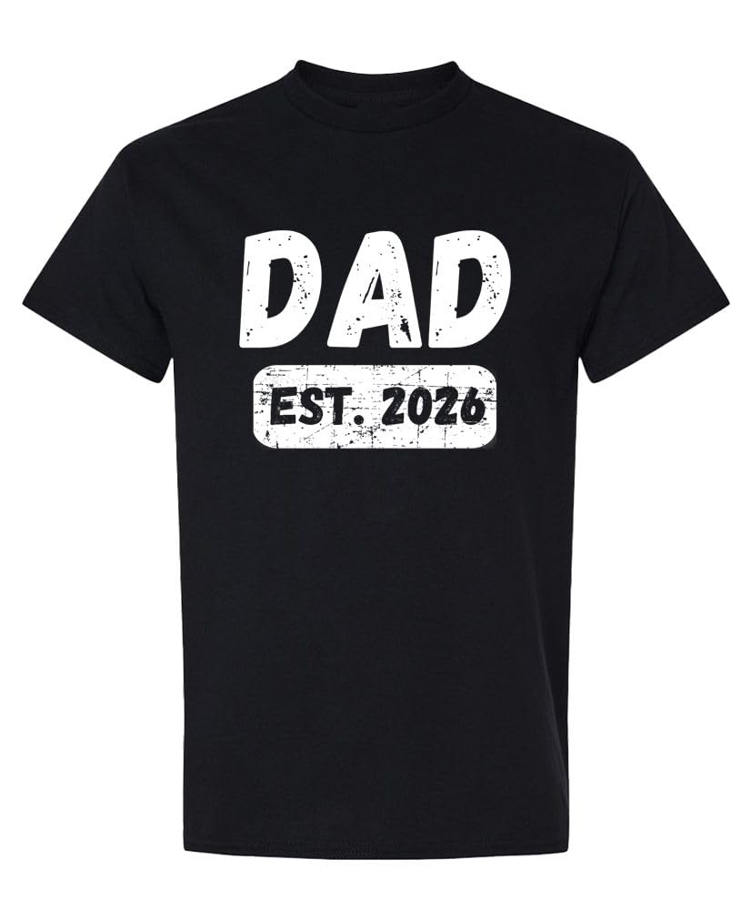 Dad Established 2026 — Black T-Shirt — front