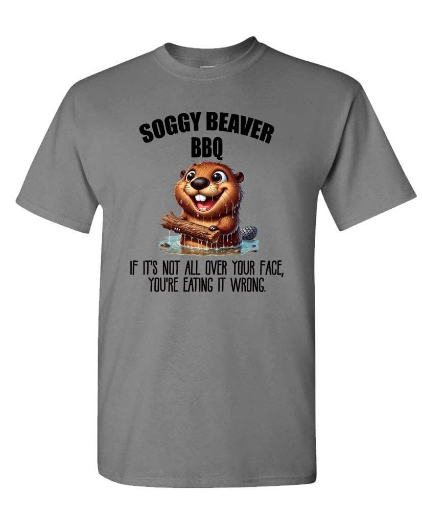 Soggy Beaver BBQ — Charcoal T-Shirt — front