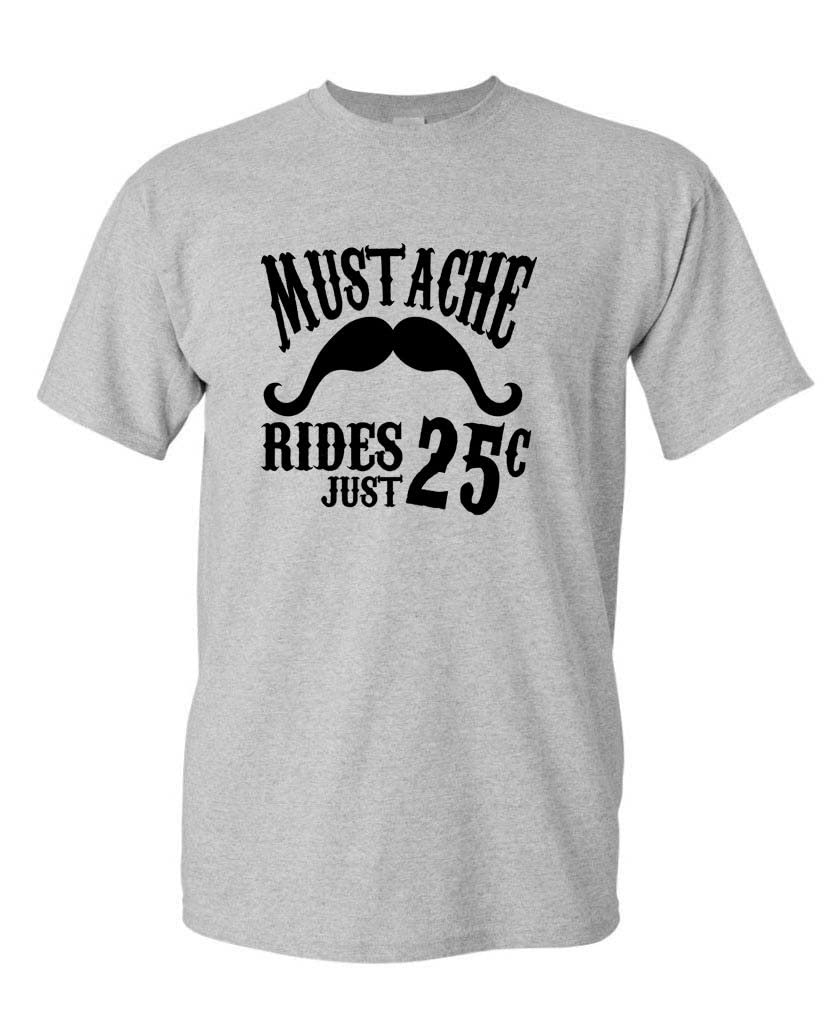 Mustache Rides — Ash T-Shirt — front