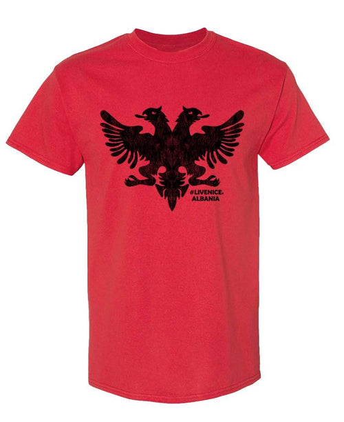 Albanian Double-Headed Eagle — Red T-Shirt — front