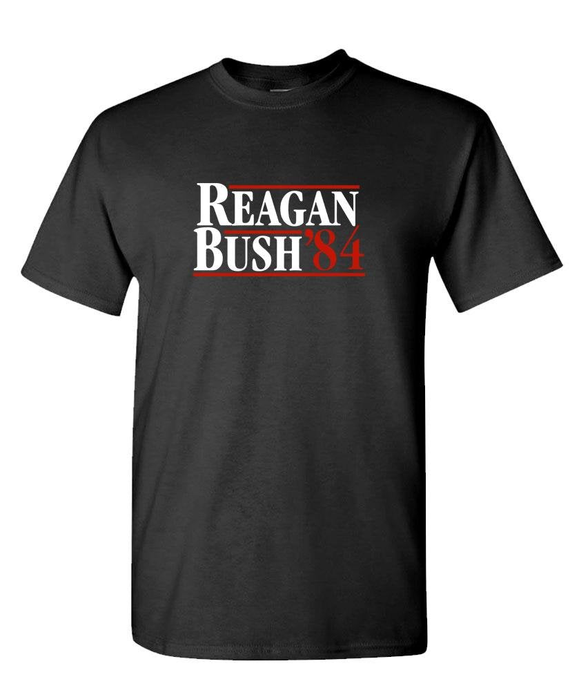 Reagan Bush 84 — Black T-Shirt — front