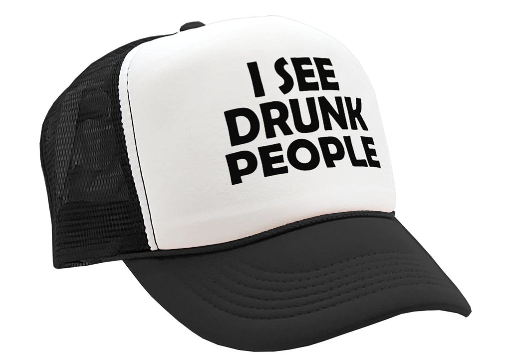 I See Drunk People — Black Trucker Hat — product angle 1