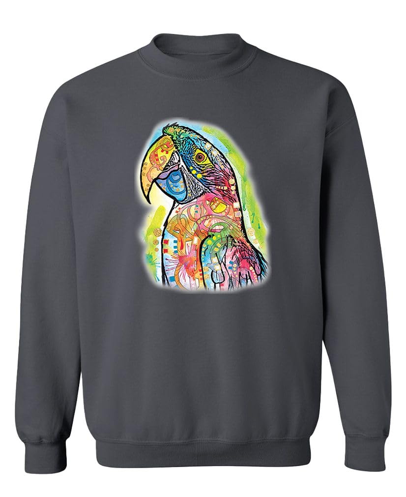 Colorful Macaw — Charcoal Sweatshirt — front