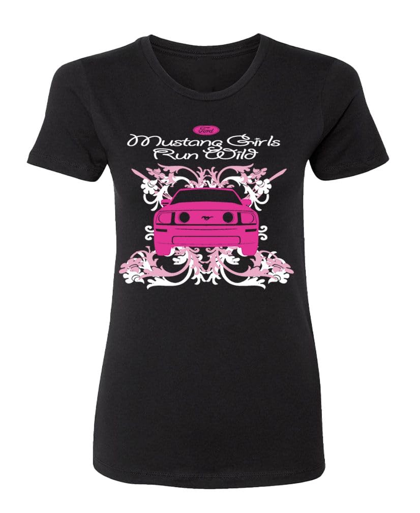 Mustang Girls Run Wild — Black Women's T-Shirt — front