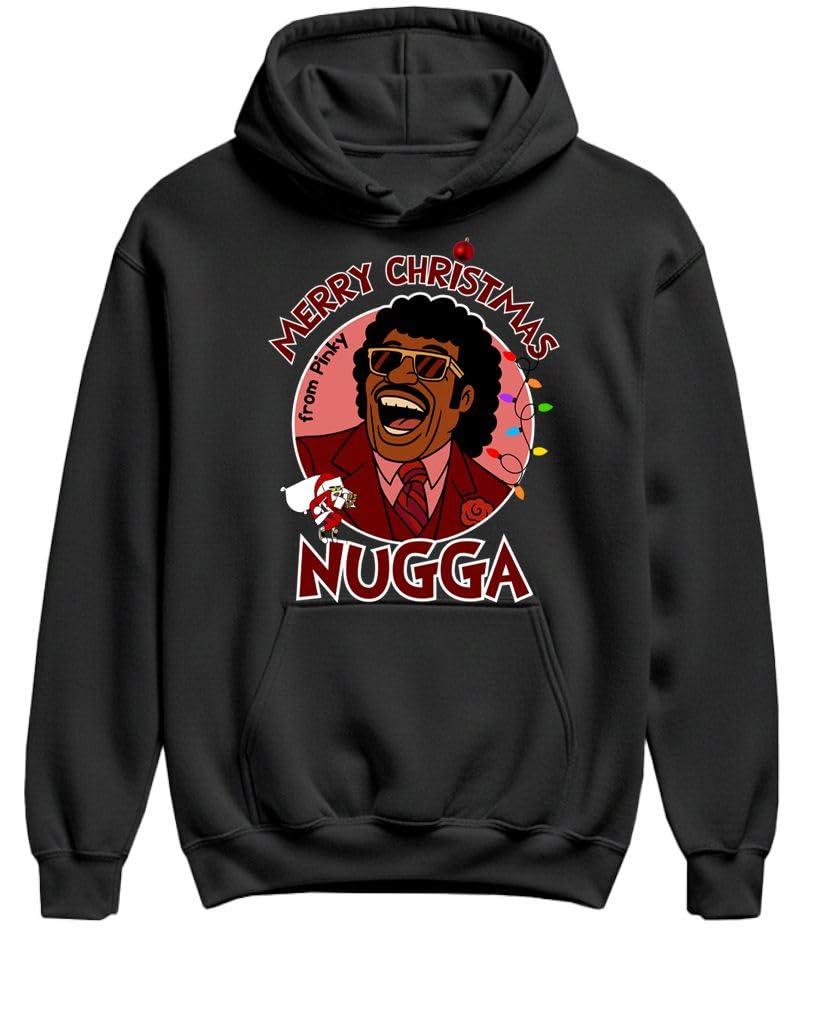 Merry Christmas Nugga — Black Hoodie — front
