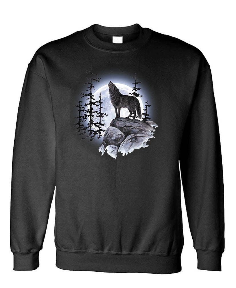 Howling Wolf Moon — Black Sweatshirt — front