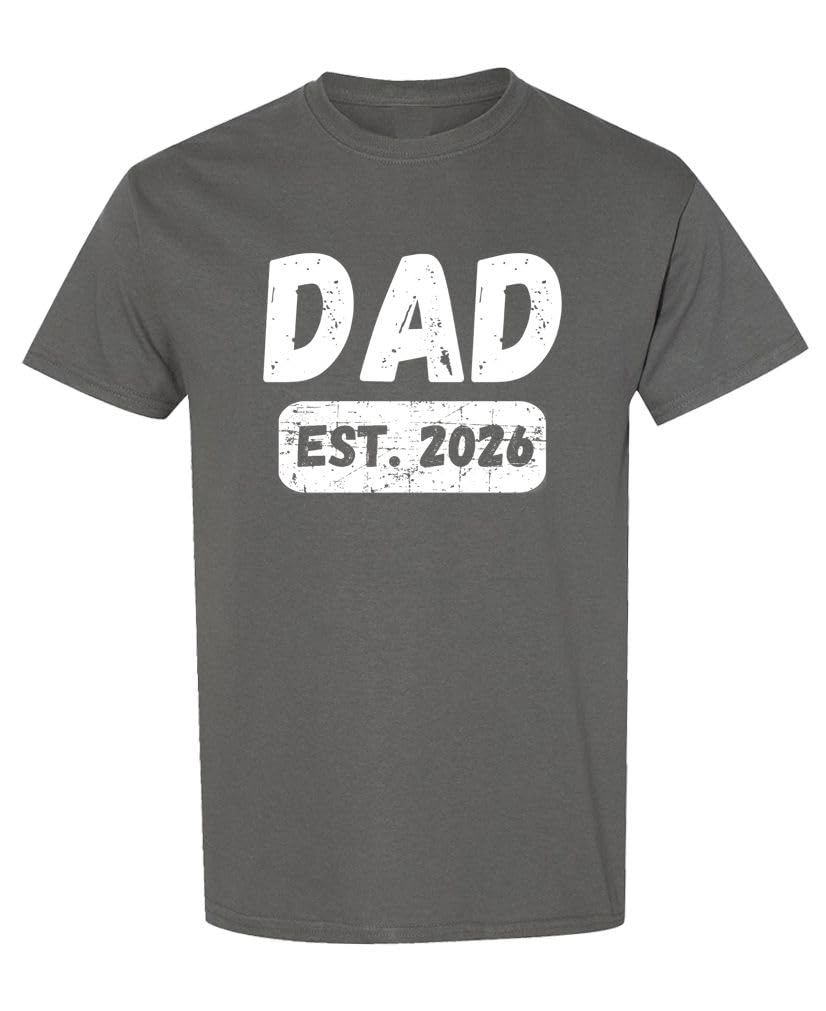 Dad Established 2026 — Charcoal T-Shirt — front