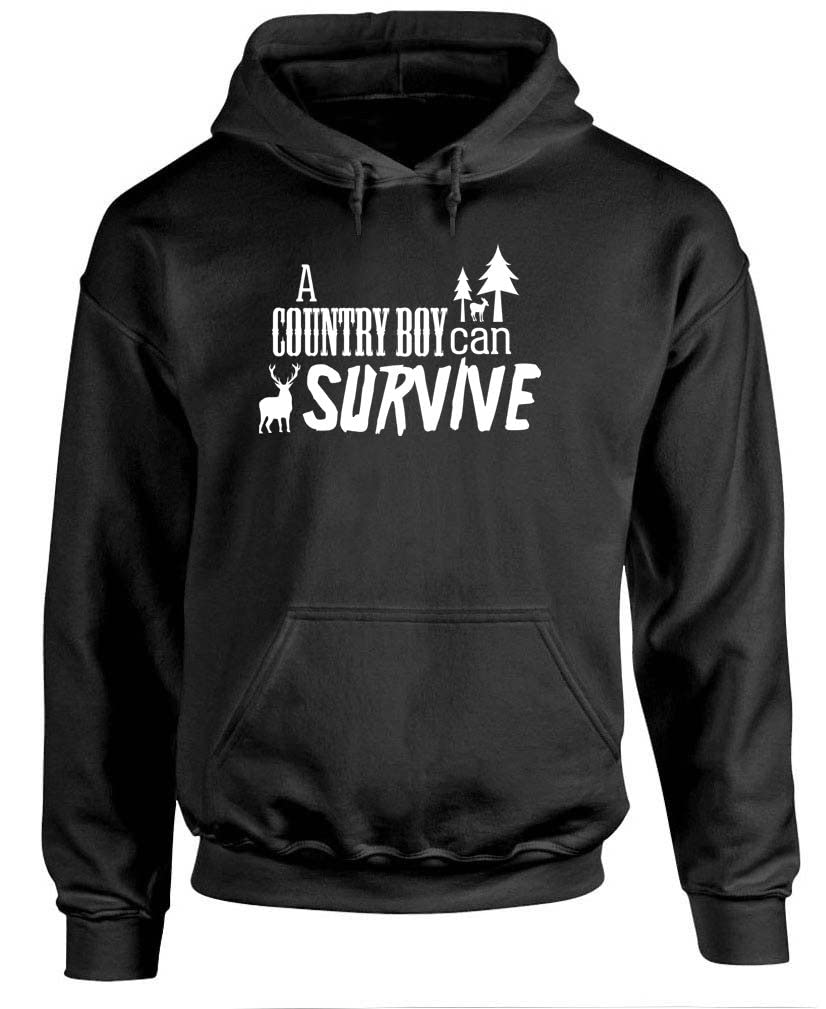 A Country Boy Can Survive — Black Hoodie — front