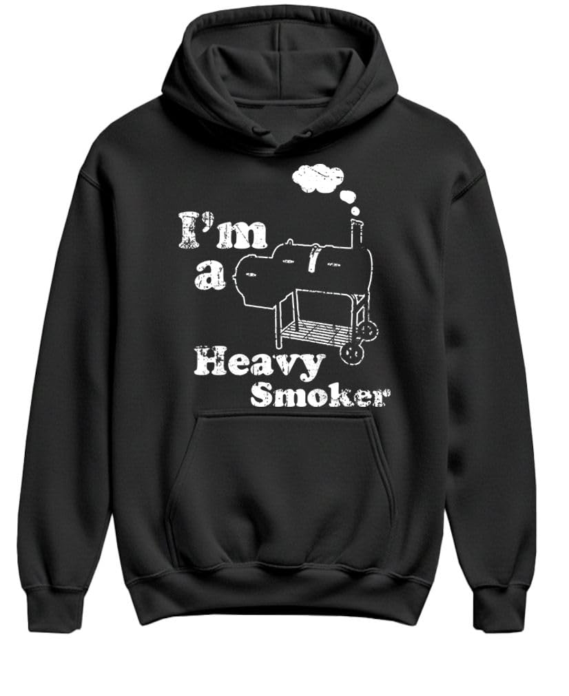 I'm a Heavy Smoker BBQ — Black Hoodie — front