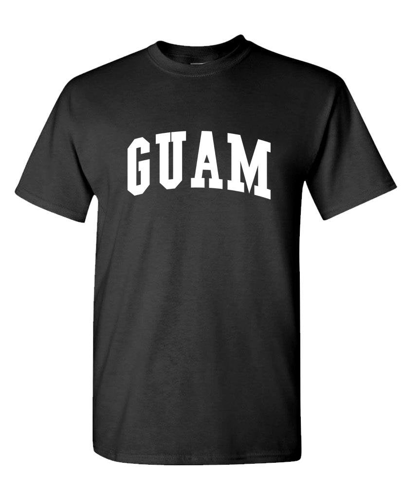 Guam Collegiate Letters — Black T-Shirt — front