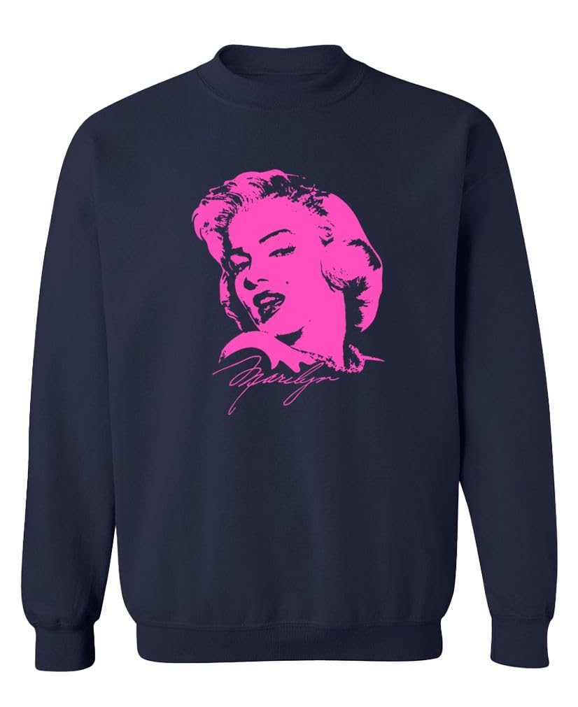 Pink Hollywood Portrait — Navy Sweatshirt — front