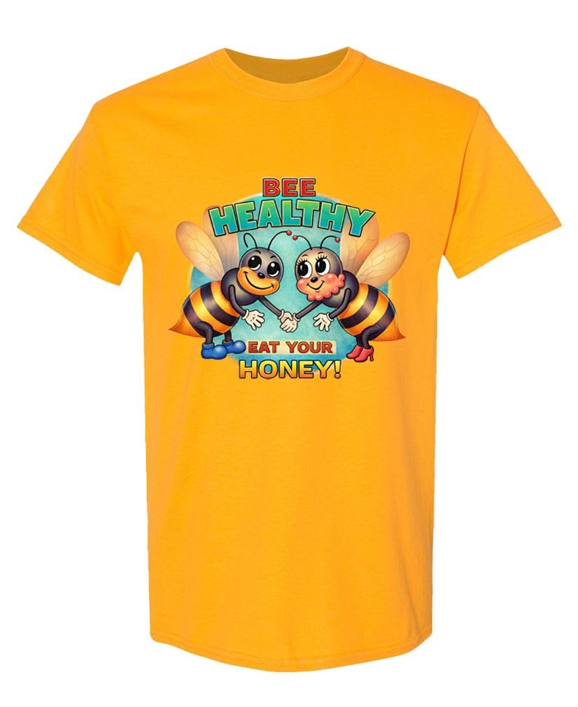 Bee Healthy Eat Your Honey — Gold T-Shirt — front