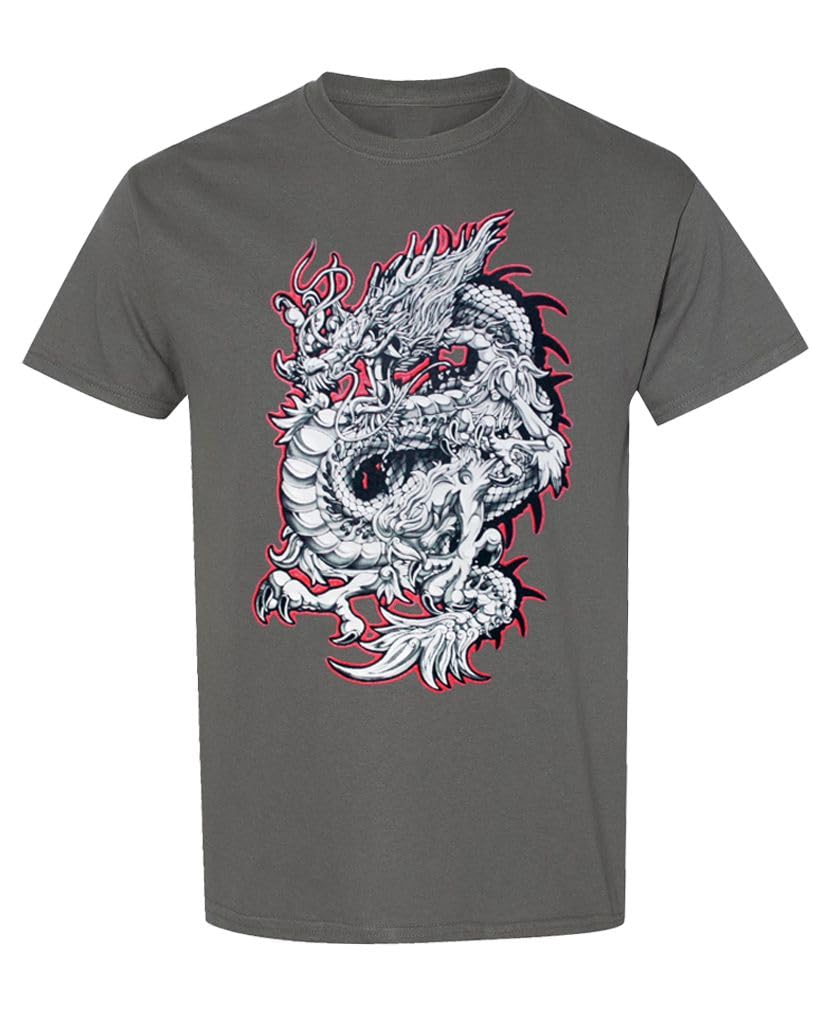 Crimson Dragon — Charcoal T-Shirt — front