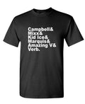 Campbell Mixx Kid Ice Marquis Amazing V Verb Names — Black T-Shirt — front