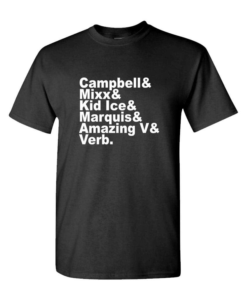Campbell Mixx Kid Ice Marquis Amazing V Verb Names — Black T-Shirt — front