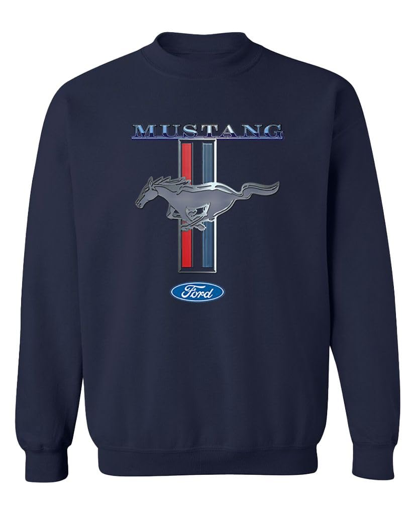 Ford Mustang Pony Stripe — Navy Sweatshirt — front