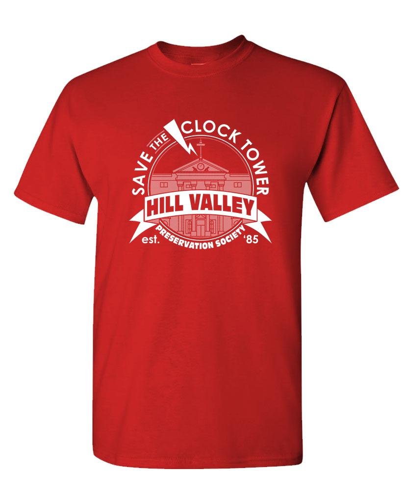 Save the Clock Tower Hill Valley — Red T-Shirt — front