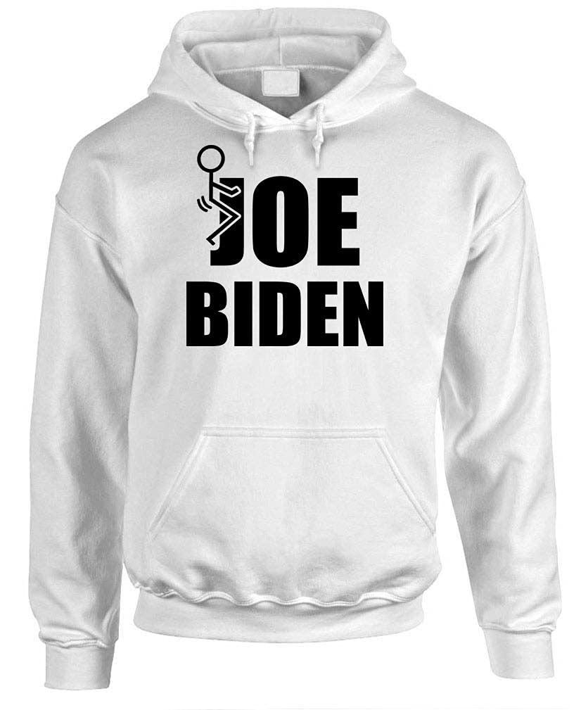 Joe Biden Stick Figure — White Hoodie — front