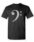 Bass Clef — Black T-Shirt — front