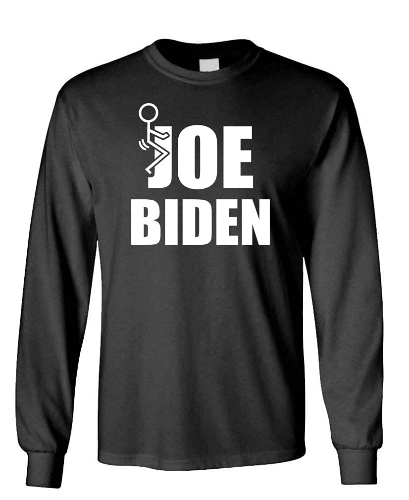 Joe Biden Stick Figure — Black Long Sleeve T-Shirt — front