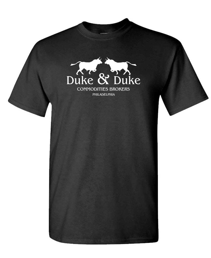 Duke and Duke Commodities Brokers — Black T-Shirt — front