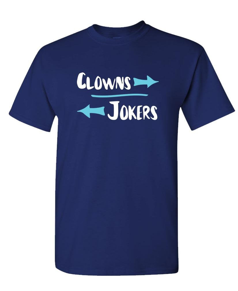 Clowns and Jokers Arrows — Navy T-Shirt — front