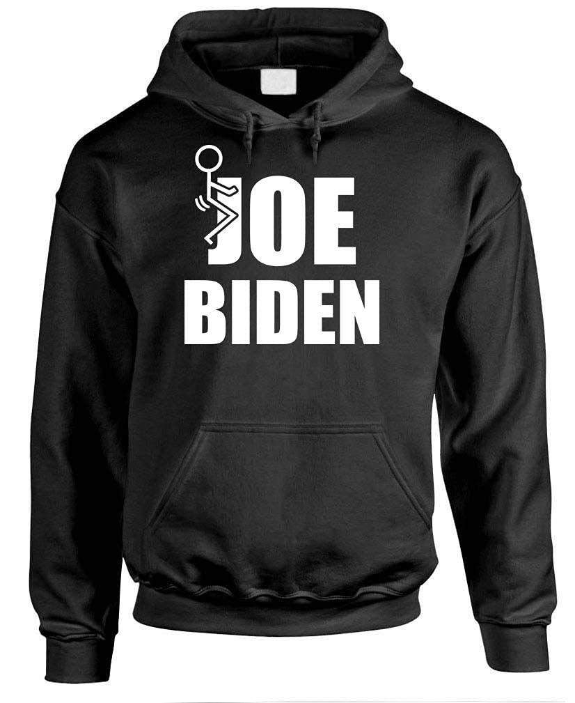 Joe Biden Stick Figure — Black Hoodie — front