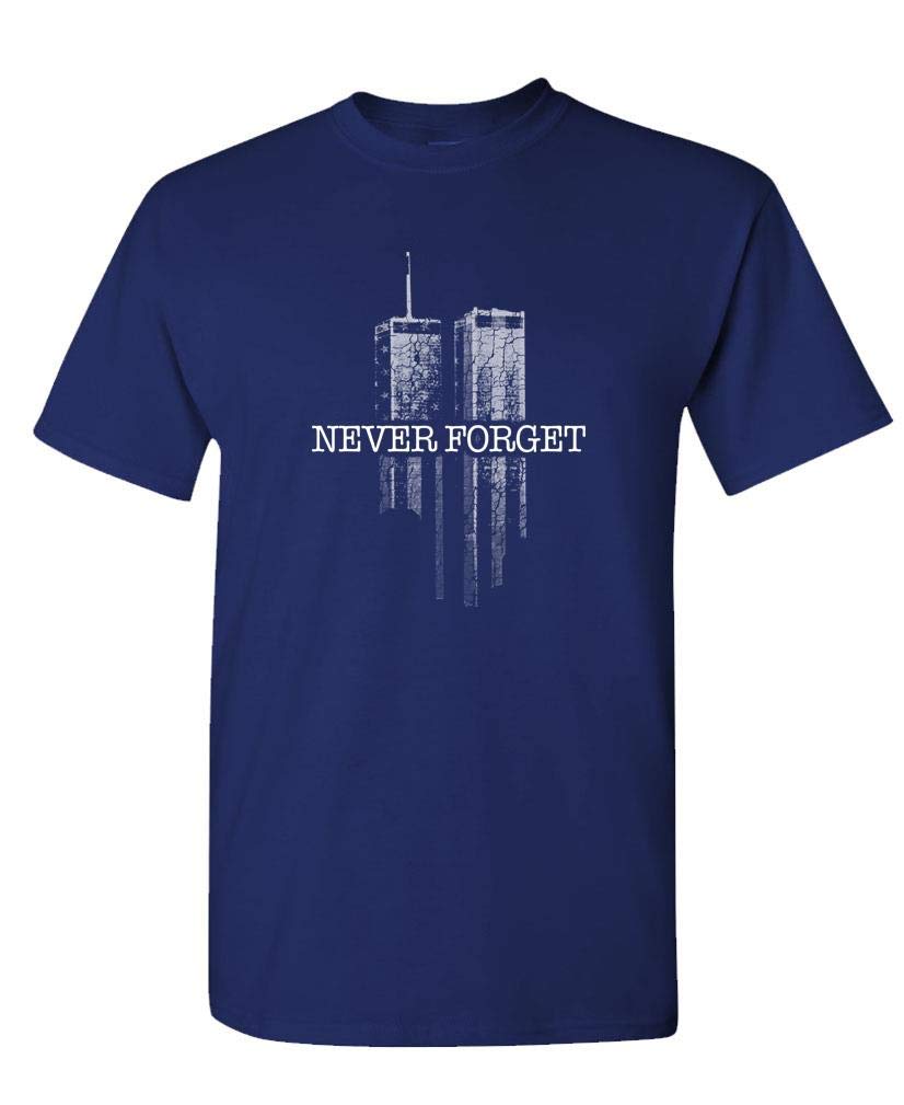 Never Forget Twin Towers — Navy T-Shirt — front