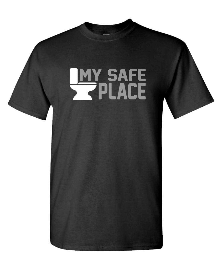My Safe Place Toilet — Black T-Shirt — front