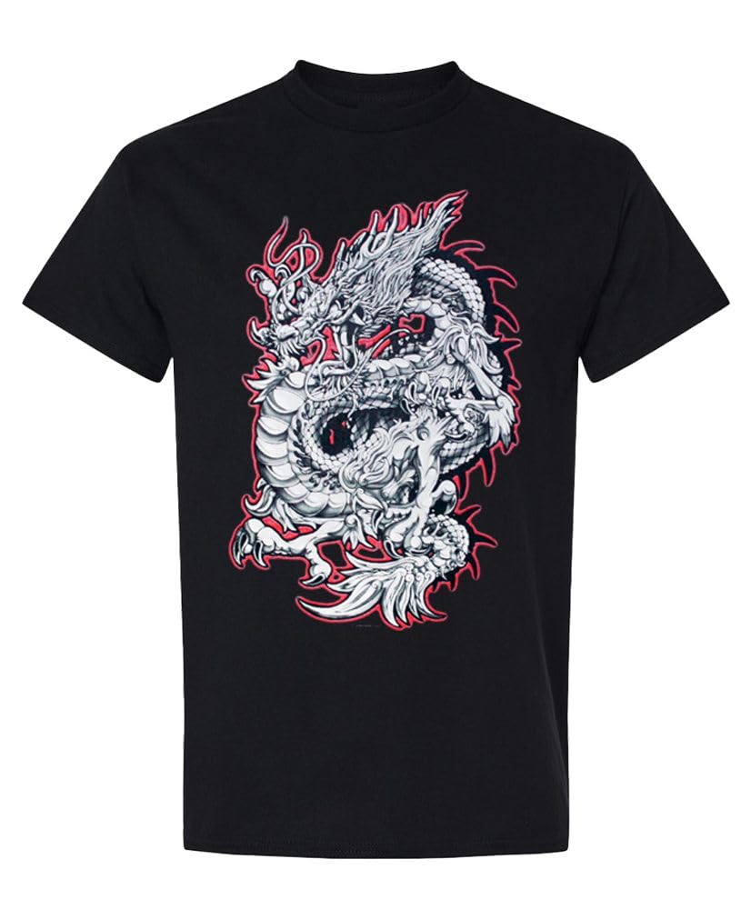 Crimson Dragon — Black T-Shirt — front