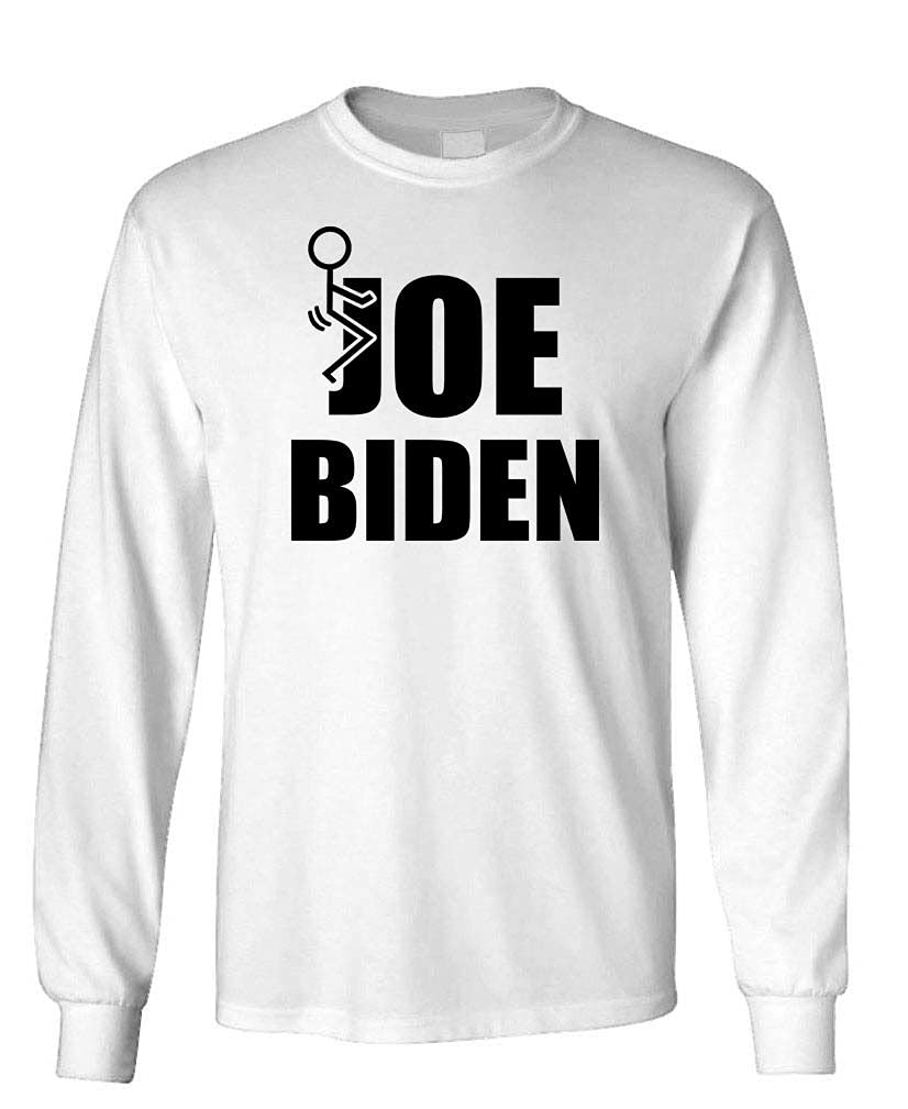 Joe Biden Stick Figure — White Long Sleeve T-Shirt — front