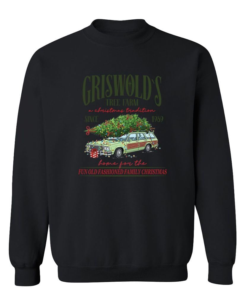 Hilarious Griswold's Tree Farm Christmas — Black Sweatshirt — front