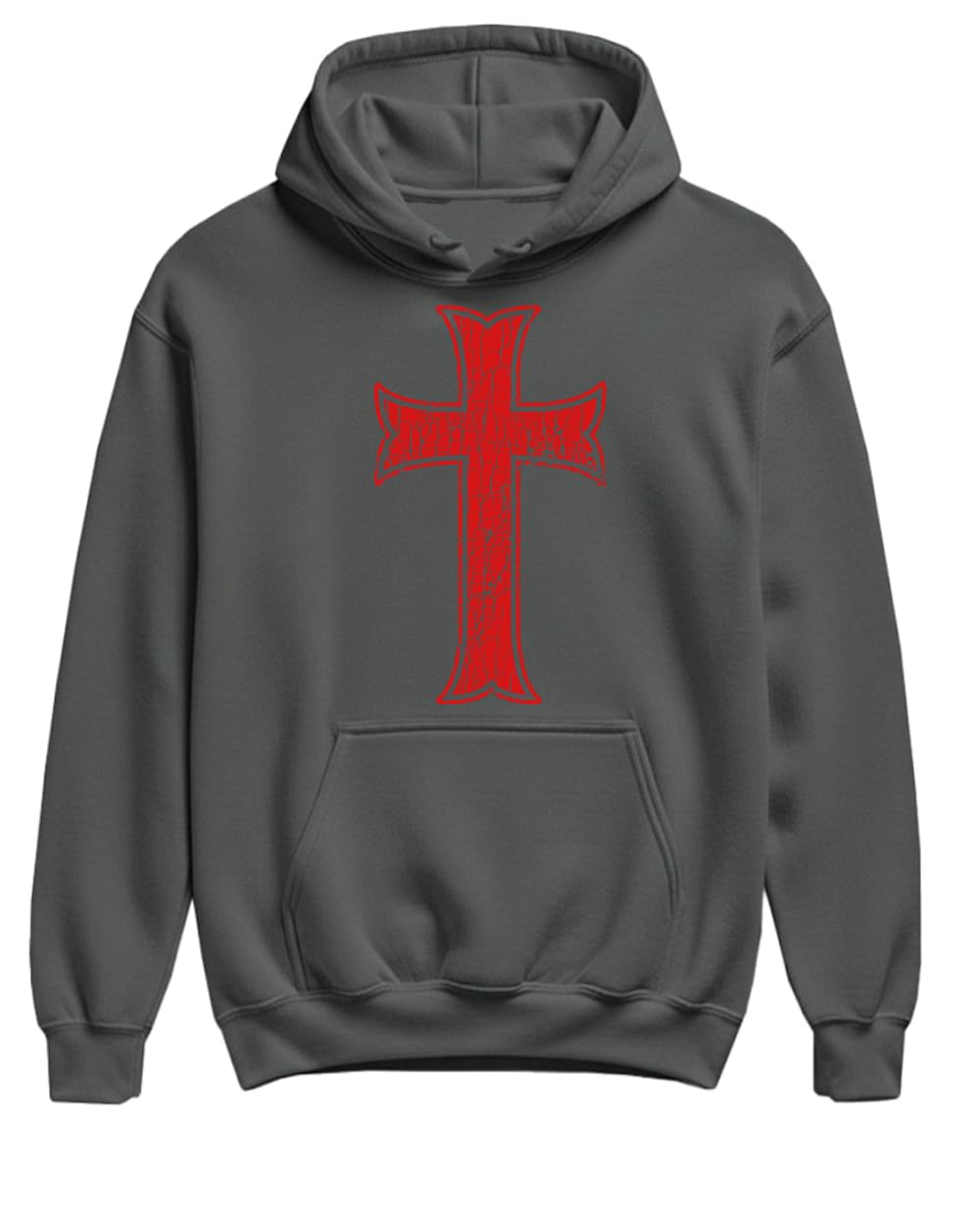 Knights Templar Cross Ephesians 6:11 — Charcoal Hoodie — front