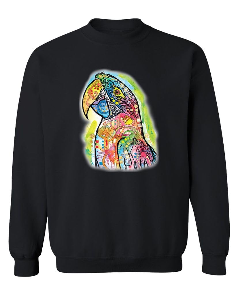 Colorful Macaw — Black Sweatshirt — front