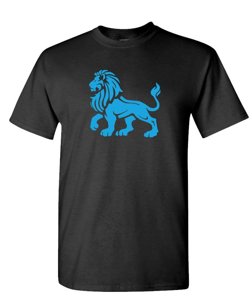 Blue Lion Passant — Black T-Shirt — front