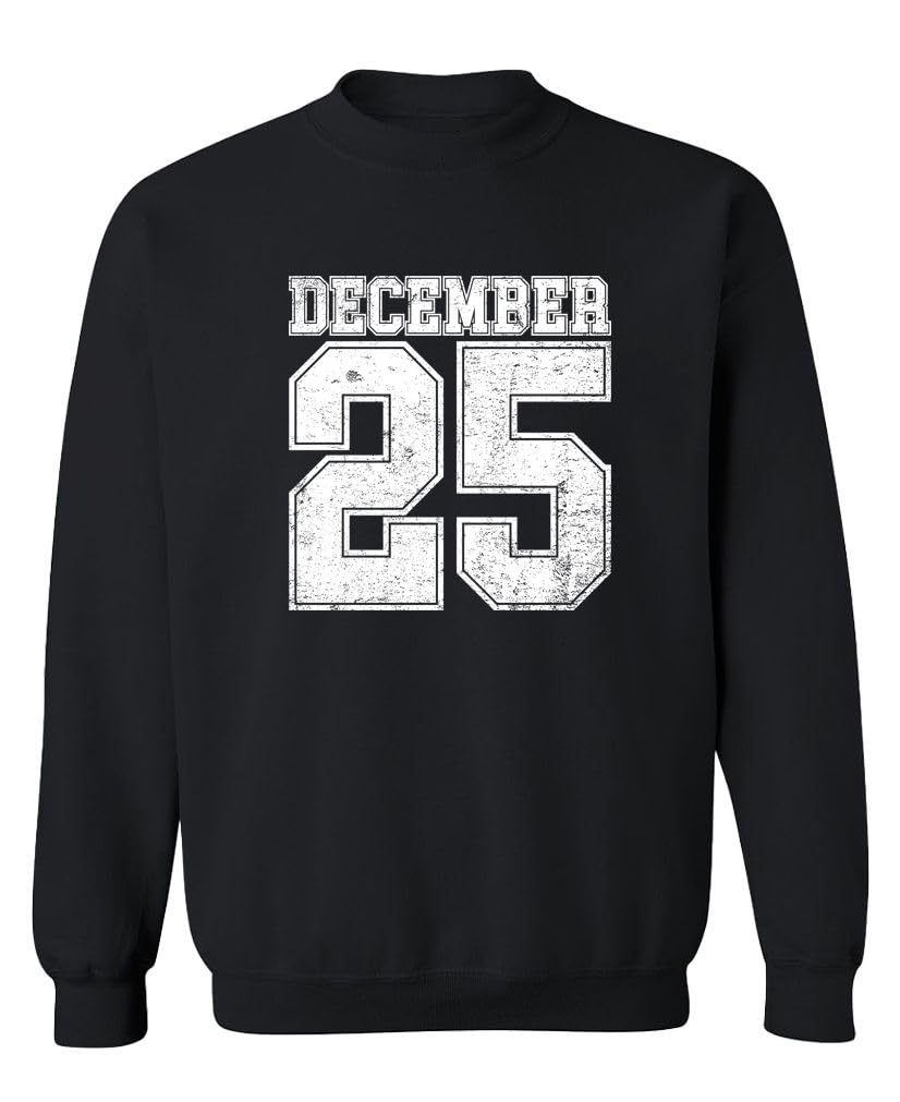 December 25 White Jersey — Black Sweatshirt — front