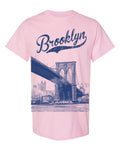 Brooklyn Bridge Skyline — Light Pink T-Shirt — front