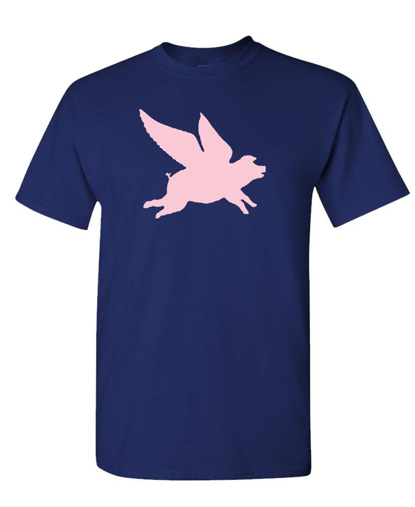 Flying Pink Pig — Navy T-Shirt — front
