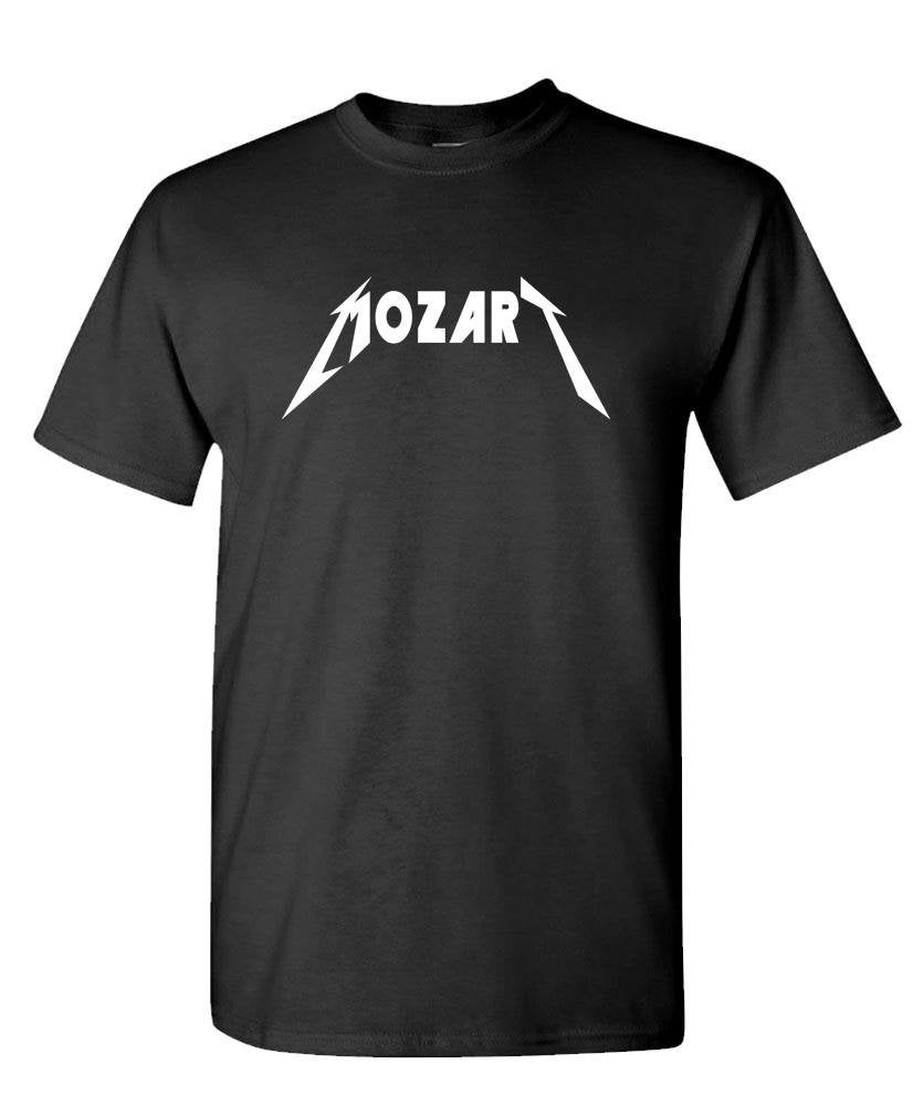Mozart Rock Lettering — Black T-Shirt — front