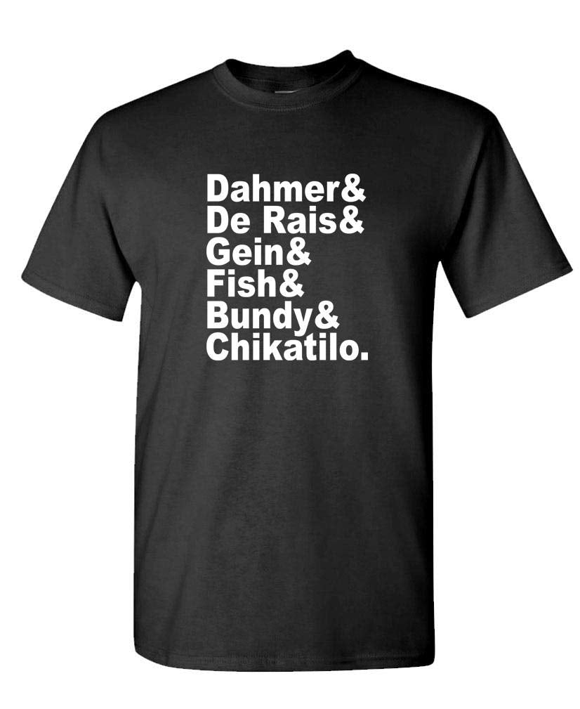Serial Killer Names — Black T-Shirt — front