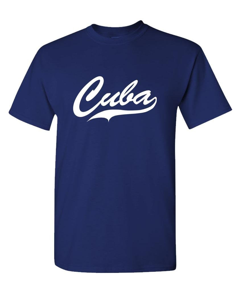 Cuba Script — Navy T-Shirt — front