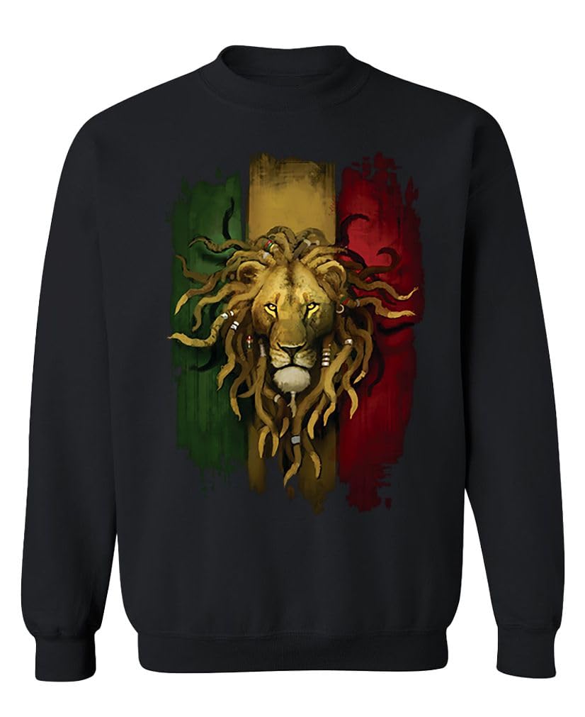 Rasta Lion — Black Sweatshirt — front