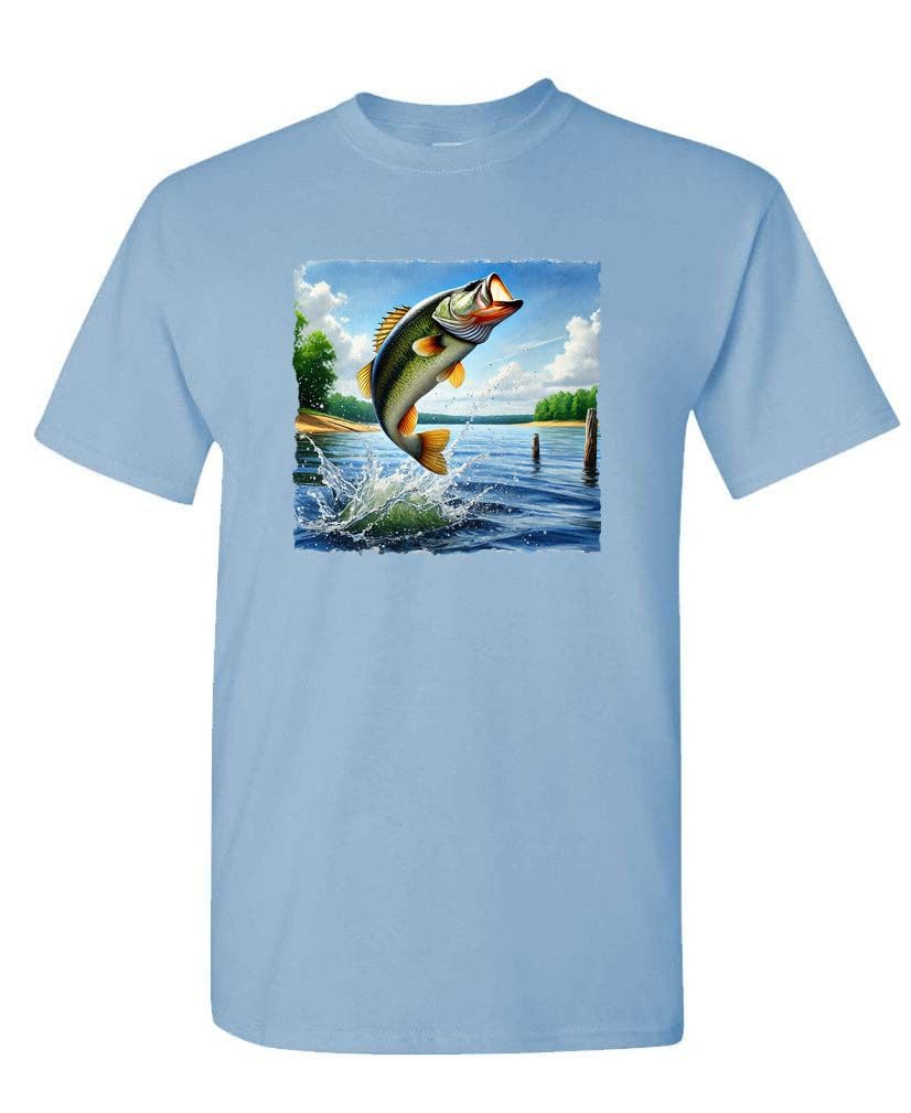 Smallmouth Bass — Light Blue T-Shirt — front