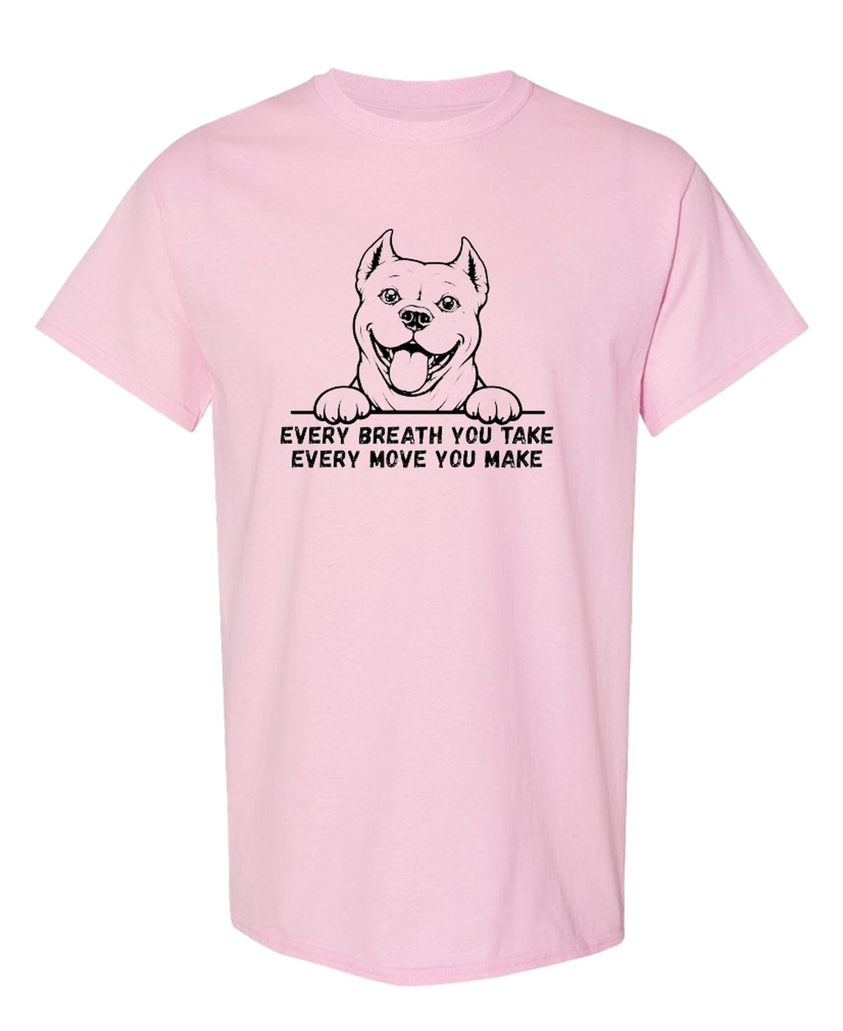 Funny Pitbull Dog — Light Pink T-Shirt — front