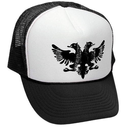 Albanian Eagle — Black Trucker Hat — front