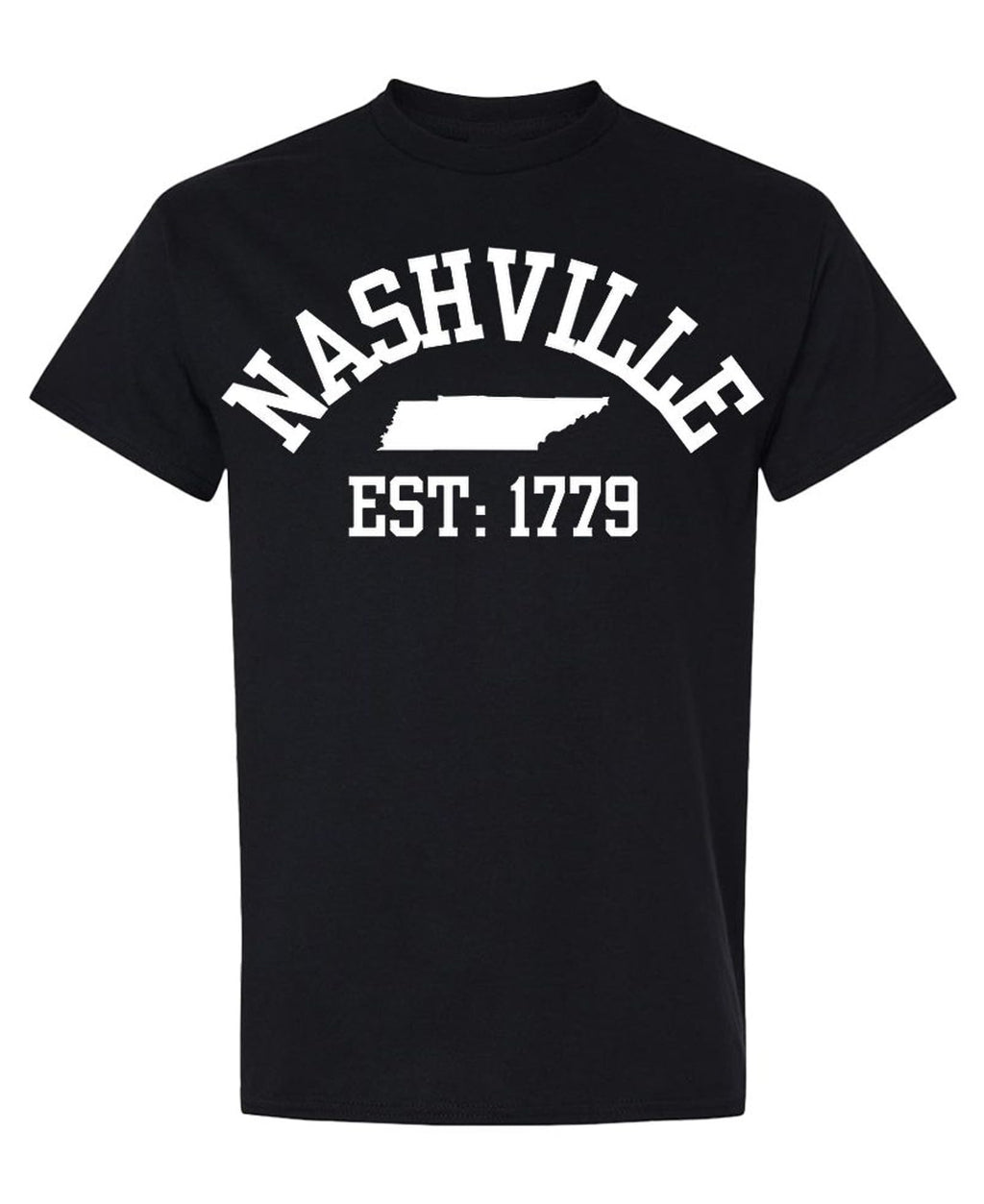 Nashville Tennessee Est. 1779 Novelty Vacation — Black T-Shirt — front