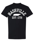 Nashville Tennessee Est. 1779 Novelty Vacation — Black T-Shirt — front